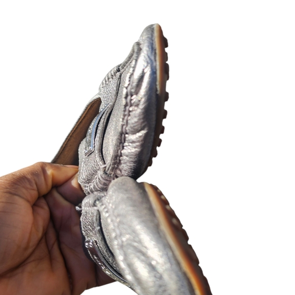 Coach Odette Women's Solid Mettalic Gray Leather Driver Loafers Sz 8.5B - Picture 6 of 6